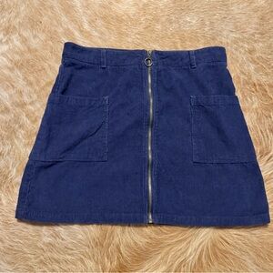 Peach Love California Dark Blue Corduroy Mini Skirt
